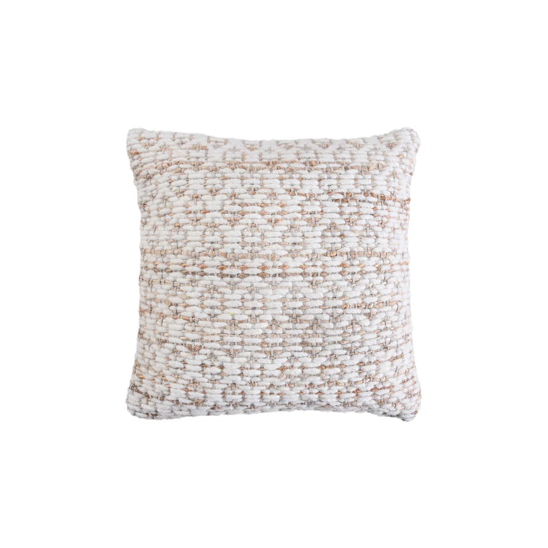 Cuscino decorativo in lana intrecciata avorio 45x45 cm - NORENLEN