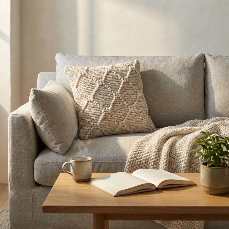 Cuscino decorativo in lana con motivi geometrici 45x45 cm - BELIRMAR