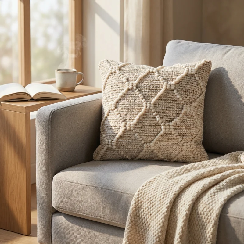 Cuscino decorativo in lana con motivi geometrici 45x45 cm - BELIRMAR