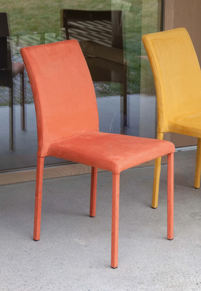 Cloe Plus - Set da 4 Sedia soggiorno rivestita in econabuk cm 42x61x87h - vari colori
