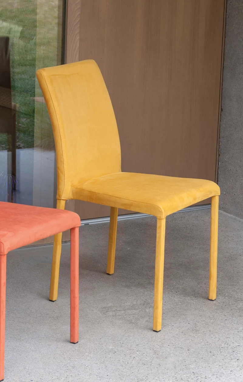 Cloe Plus - Set da 4 Sedia soggiorno rivestita in econabuk cm 42x61x87h - vari colori