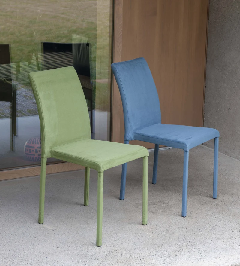 Cloe Plus - Set da 4 Sedia soggiorno rivestita in econabuk cm 42x61x87h - vari colori