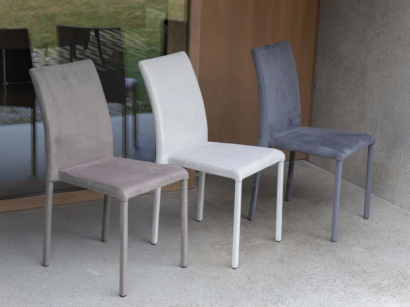 Cloe Plus - Set da 4 Sedia soggiorno rivestita in econabuk cm 42x61x87h - vari colori