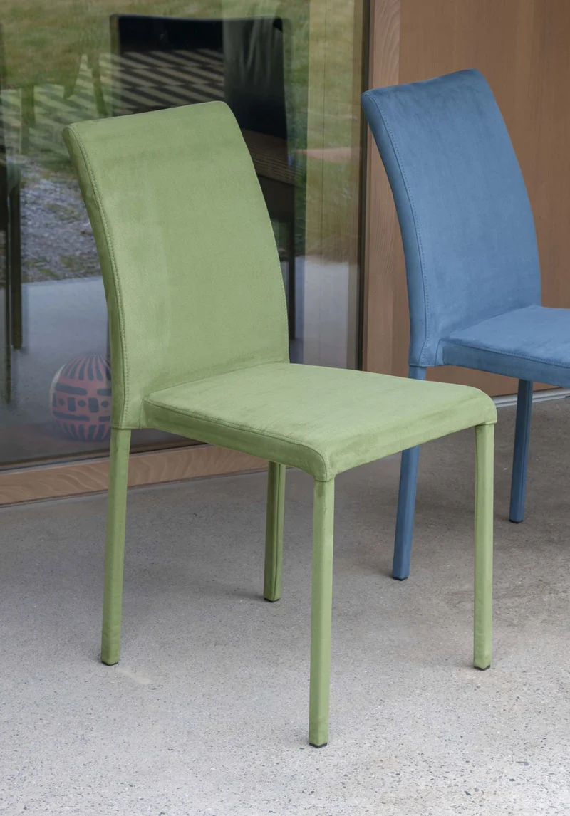 Cloe Plus - Set da 4 Sedia soggiorno rivestita in econabuk cm 42x61x87h - vari colori
