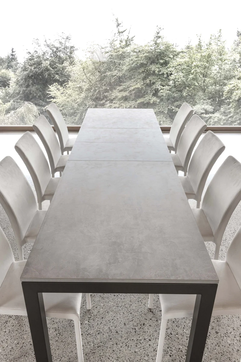 Miar - Tavolo moderno piano in legno da cm 120 gambe in metallo nero - vari modelli
