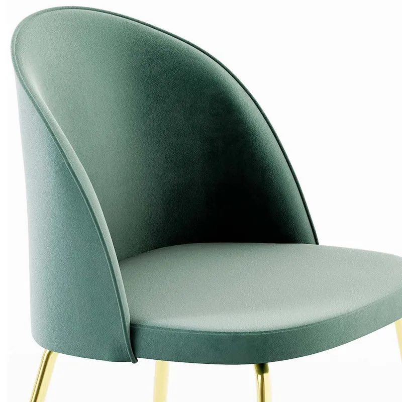 Lulù - Set da 4 Sedia moderna in velluto gambe ottone lucido cm 51x54x81h - vari colori