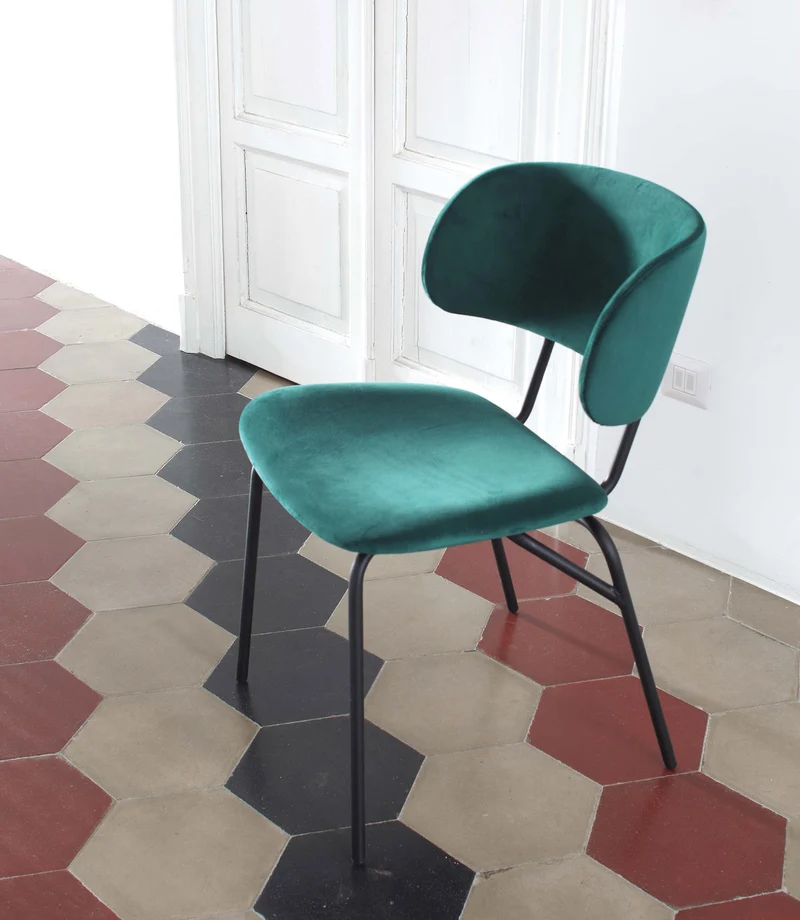 Juliette - Set da 2 Sedia living in velluto struttura in metallo cm 51x57x78h - vari colori