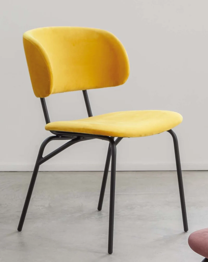 Juliette - Set da 2 Sedia living in velluto struttura in metallo cm 51x57x78h - vari colori