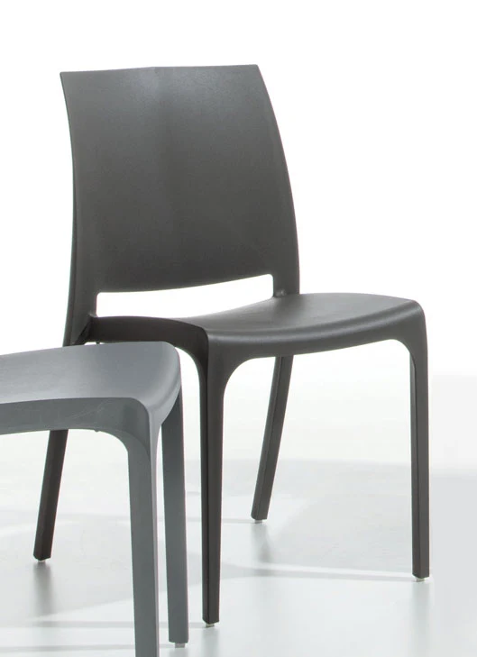 Vela - Set da 4 Sedia per esterno interno in polipropilene cm 51x50x83h- vari colori