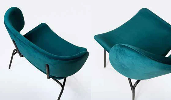 Juliette Lounge - Set da 4 Poltroncina in velluto antimacchia cm 70x65x76h - vari colori