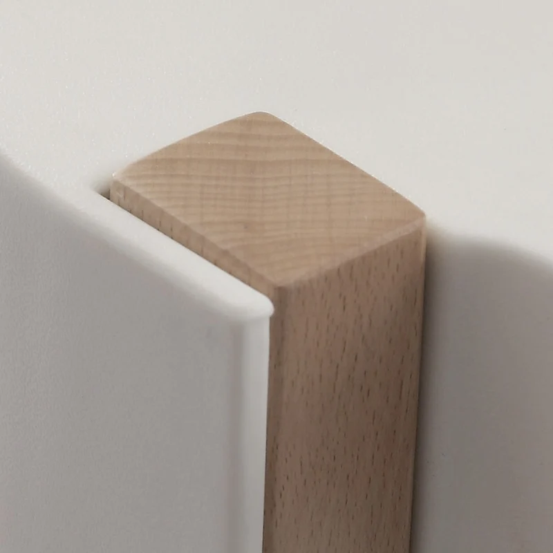 Tavolino basso in legno di faggio piano in polipropilene bianco - varie misure