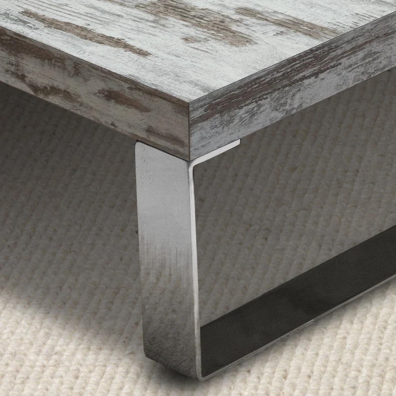Tavolino quadrato basso in metallo cromato piano in legno cm 65x65x25h - vari colori