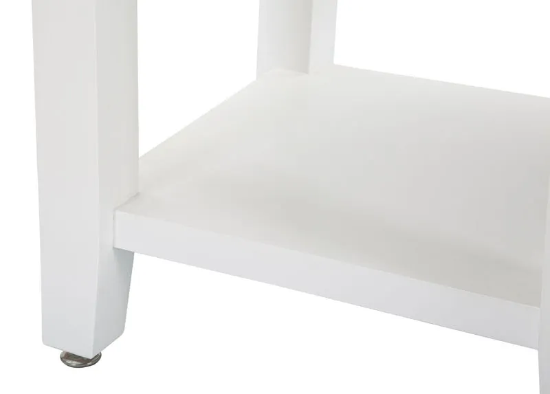 Comodino alto con cassetto e ripiano in legno colore bianco cm 45x40x54h