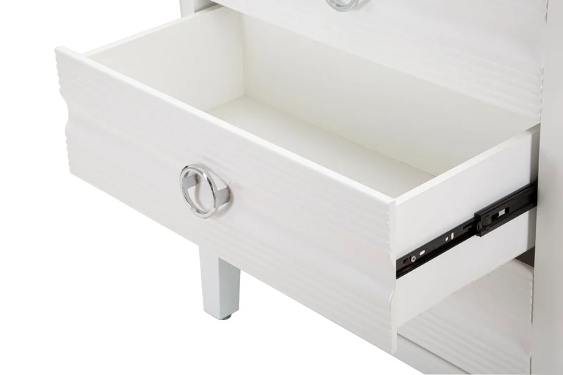 Cassettiera da camera comò 3 cassetti moderno in legno bianco cm 81x40x84h