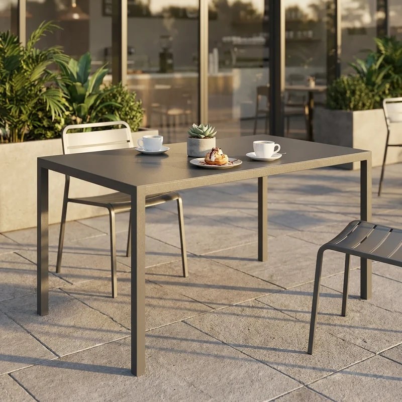 Tavolo da esterno autolivellante in alluminio 110x60 cm - ZELALIA