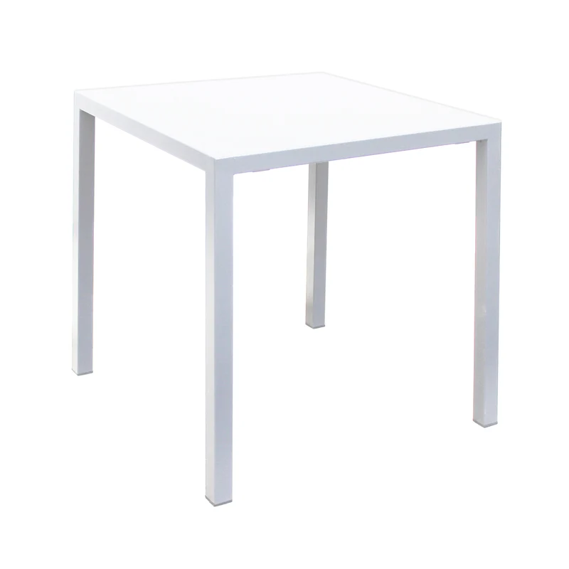 Tavolo da giardino quadrato autolivellante in alluminio 90x90 cm - ZELALIA
