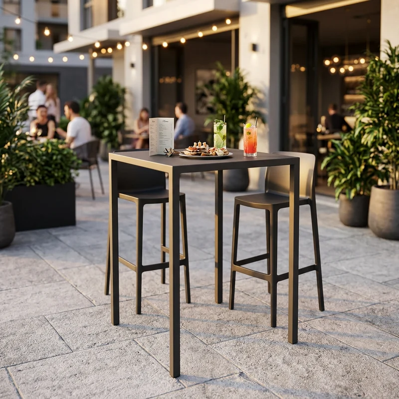 Tavolo alto da bar autolivellante per esterni 70x70 cm - ZELALIA