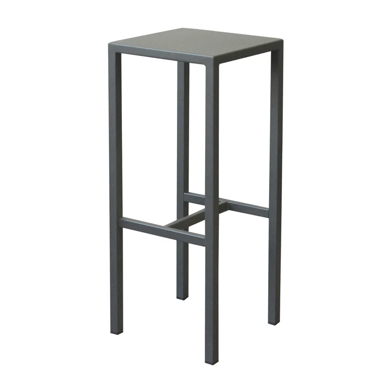 Sgabello alto da bar per esterno in metallo antracite 30x30 - ZELALIA
