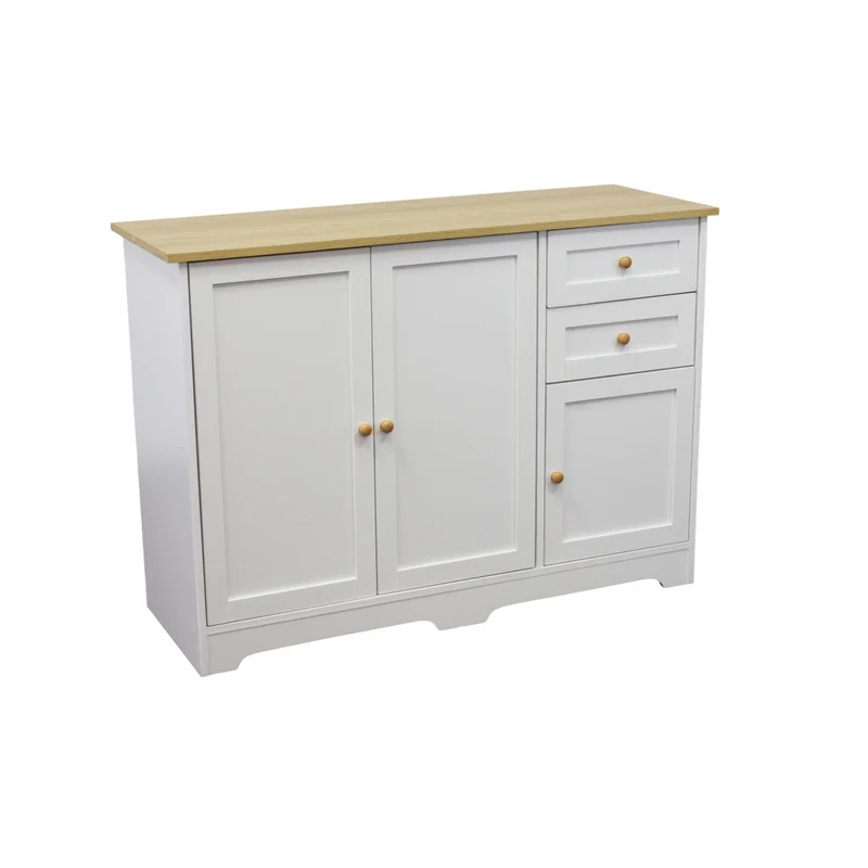 Credenza in legno con ante e cassetti piano naturale 110 cm - XANERRIEL