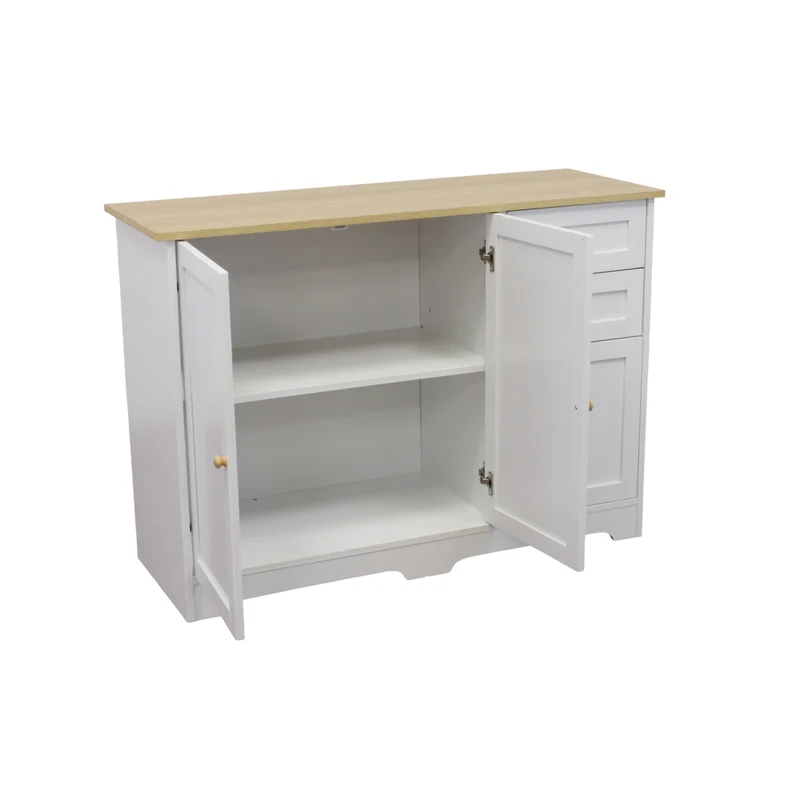 Credenza in legno con ante e cassetti piano naturale 110 cm - XANERRIEL