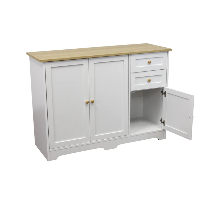 Credenza in legno con ante e cassetti piano naturale 110 cm - XANERRIEL