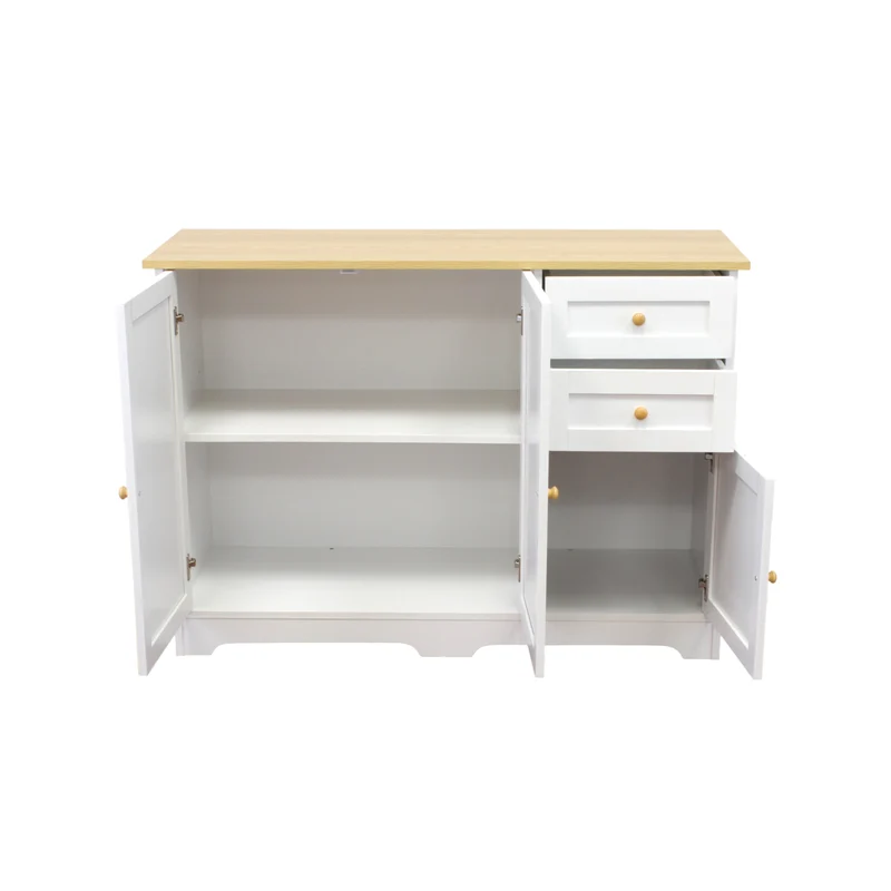 Credenza in legno con ante e cassetti piano naturale 110 cm - XANERRIEL