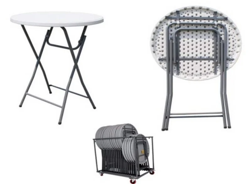 Tavolo alto pieghevole rotondo da giardino per catering 60 cm - ULONZIO