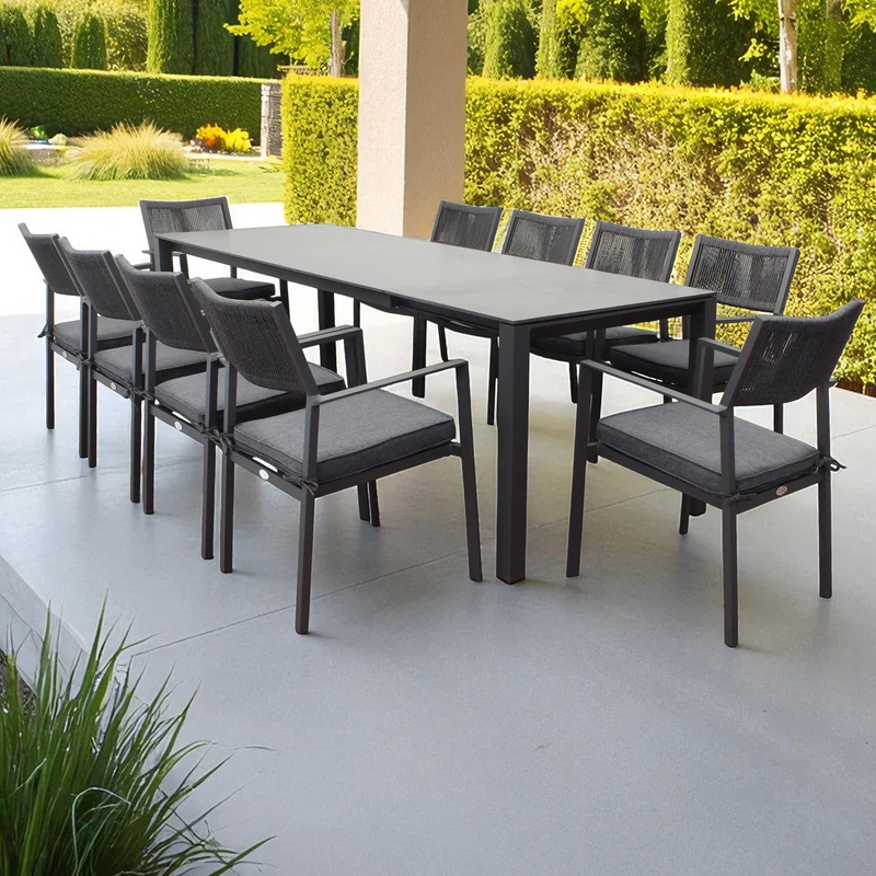 Tavolo da giardino allungabile alluminio piano in pietra 180/240 cm - ORANMOND