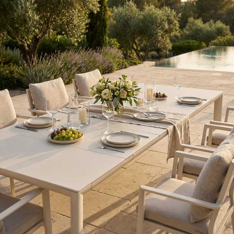 Tavolo da giardino allungabile in alluminio 260x110 cm - ULOLZIO