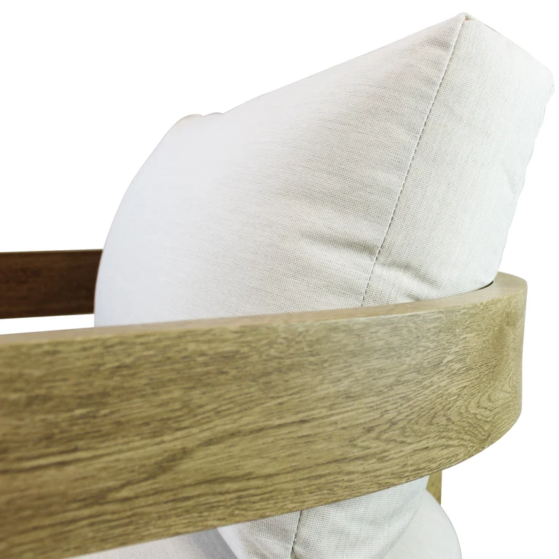 Salotto da giardino 5 posti in alluminio effetto legno con cuscini - FALULUNA