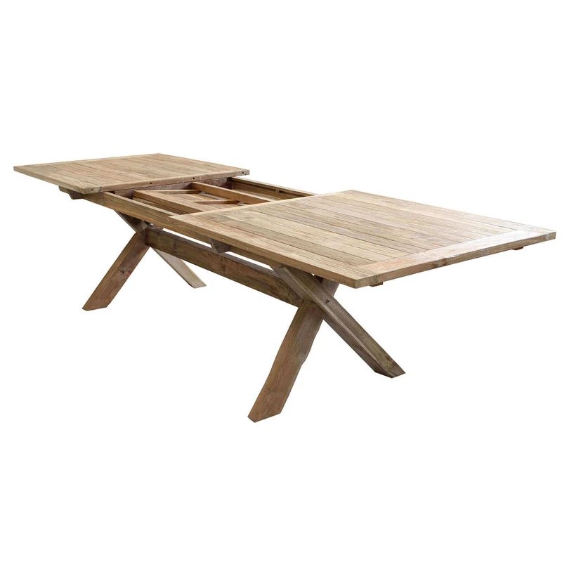 Tavolo da Giardino Rettangolare Allungabile in Teak 220/300x100 - KORONIS