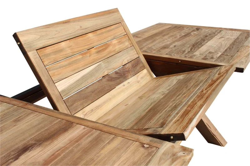 Tavolo da Giardino Rettangolare Allungabile in Teak 220/300x100 - KORONIS