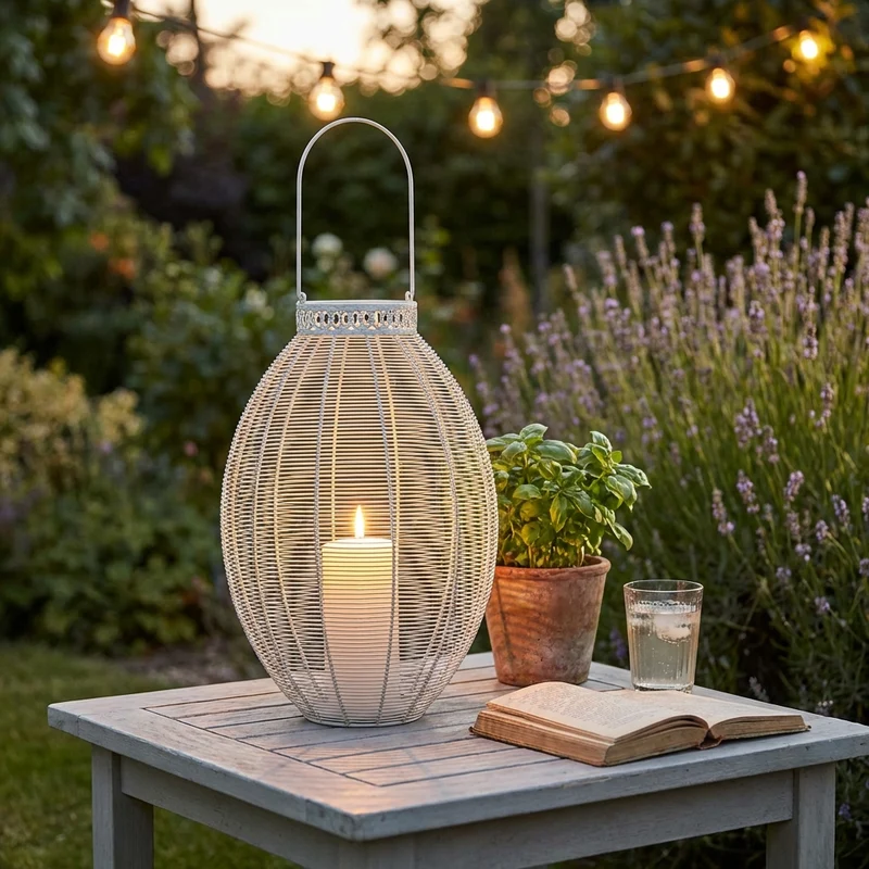Portacandela stile provenzale verniciato in Acciaio cm 19x37 5x56 - DESHAWN