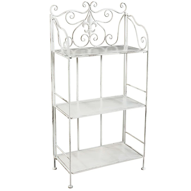 Scaffale 3 piani stile provenzale verniciato in Acciaio cm 60x32x121 - NEAL