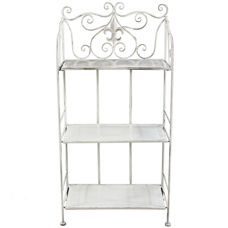 Scaffale 3 piani stile provenzale verniciato in Acciaio cm 60x32x121 - NEAL