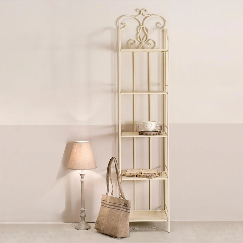 Scaffale 5 piani stile provenzale verniciato in Acciaio cm 32x22x165 - ULYSSES