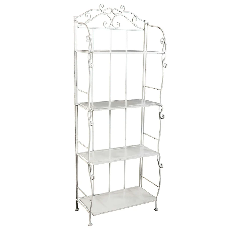 Scaffale 4 ripiani stile provenzale verniciato in Acciaio cm 60x32x160 - IRA