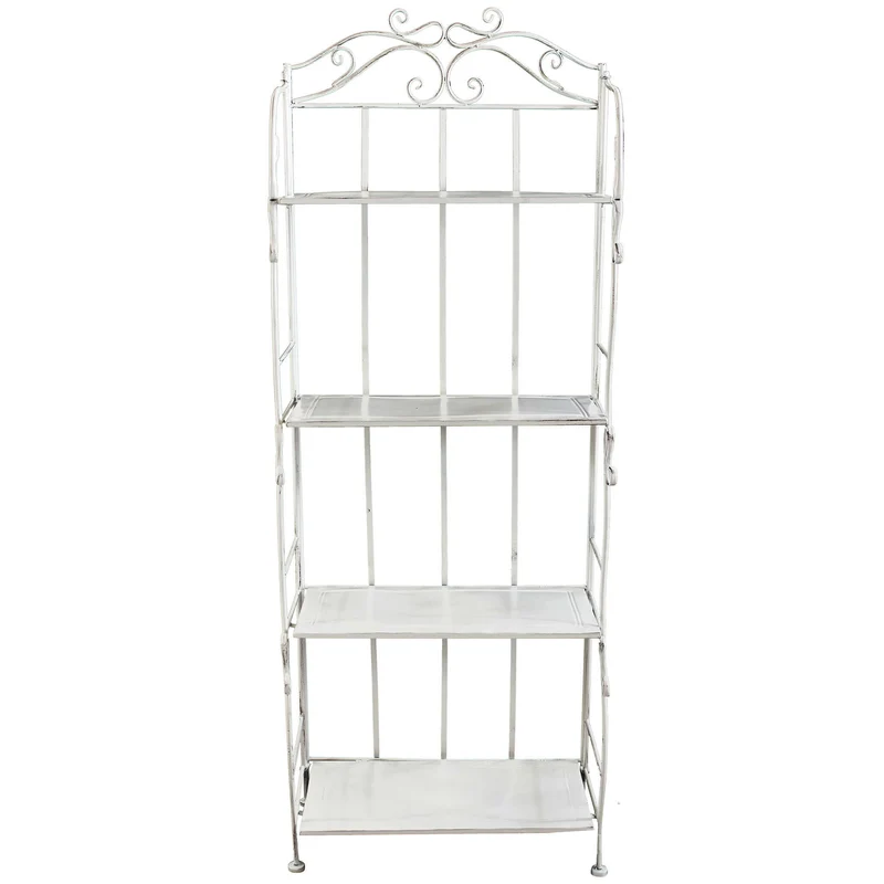 Scaffale 4 ripiani stile provenzale verniciato in Acciaio cm 60x32x160 - IRA