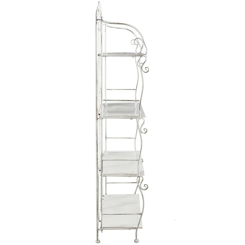 Scaffale 4 ripiani stile provenzale verniciato in Acciaio cm 60x32x160 - IRA