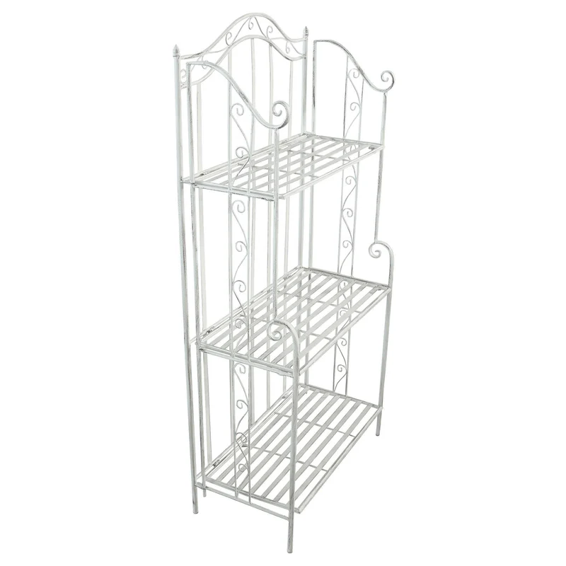 Scaffale 3 piani stile provenzale verniciato in Acciaio cm 60x32x128 - REGGIE