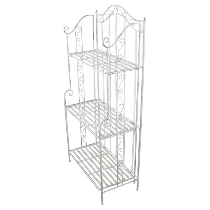 Scaffale 3 piani stile provenzale verniciato in Acciaio cm 60x32x128 - REGGIE
