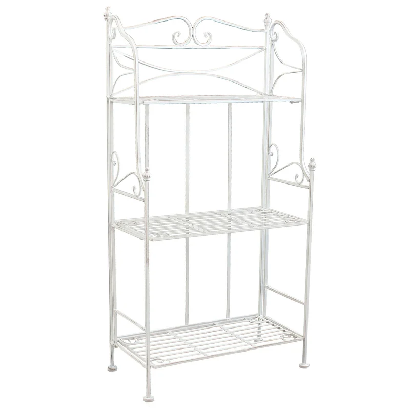Scaffale 3 piani stile provenzale verniciato in Acciaio cm 61x32x117 - DERREN