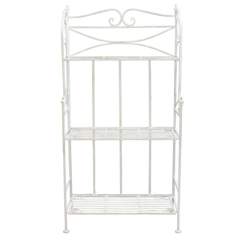 Scaffale 3 piani stile provenzale verniciato in Acciaio cm 61x32x117 - DERREN