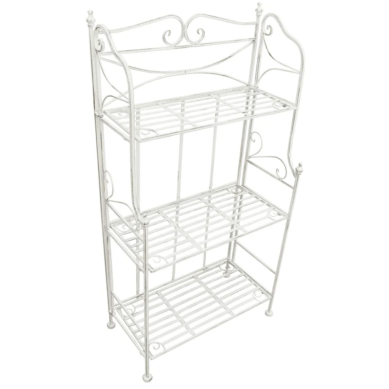 Scaffale 3 piani stile provenzale verniciato in Acciaio cm 61x32x117 - DERREN