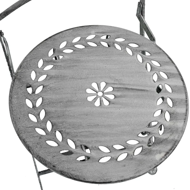 Set tavolino e due sedie bianco ossidato in Acciaio cm 62x62x73 - NARDI
