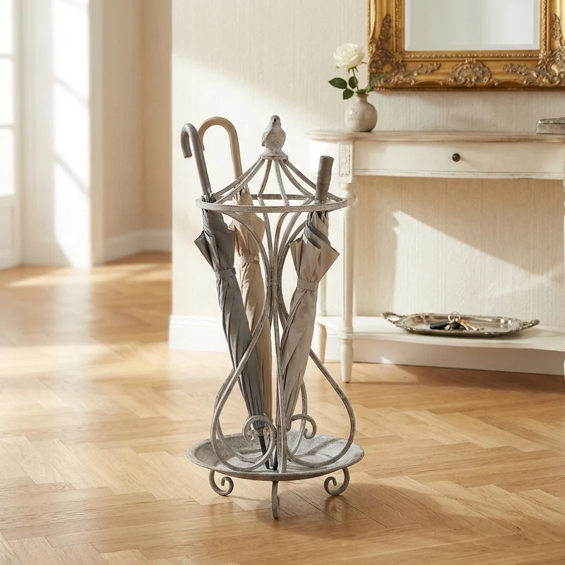 Portaombrelli bianco ossidato in Acciaio cm 29x29x68 - NARDI