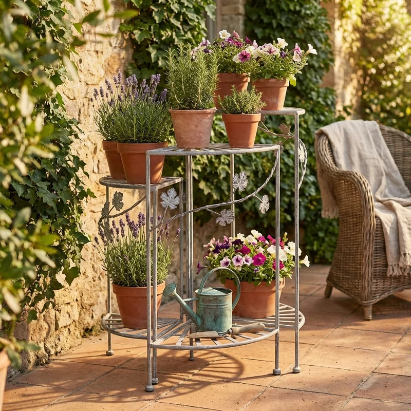 Eatagere bianco ossidato in Acciaio cm 46x32x57 - NARDI