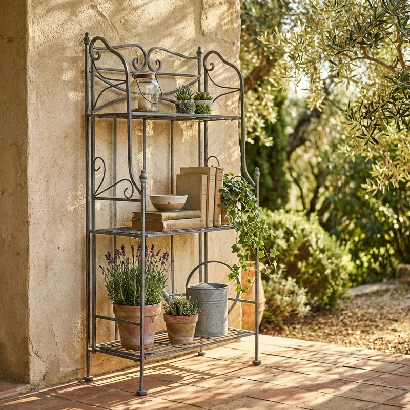 Eatagere 3 piani bianco ossidato in Acciaio cm 61x32x117 - NARDI