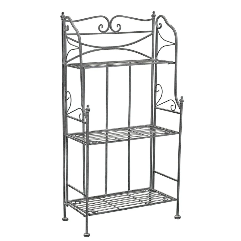 Eatagere 3 piani bianco ossidato in Acciaio cm 61x32x117 - NARDI