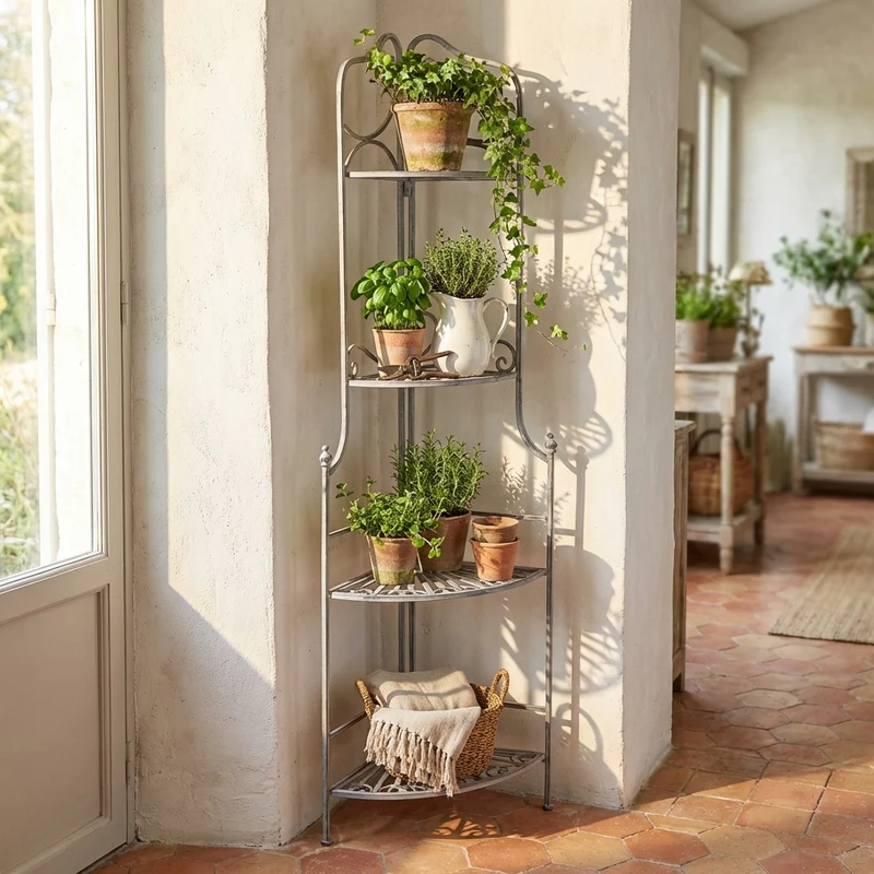 Eatagere 4 piani bianco ossidato in Acciaio cm 49x35x154 - NARDI